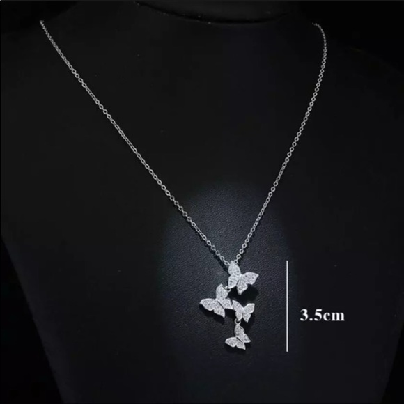 ⭐️SS pave Butterfly necklace - Picture 6 of 8